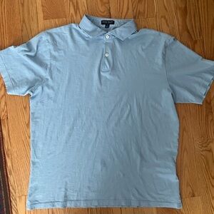 Peter Millar Blue Cotton Short-Sleeve Polo